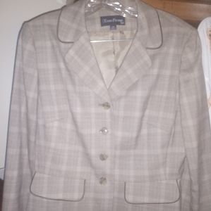 Evan Picone brown plaid 2 PC suit, 14P